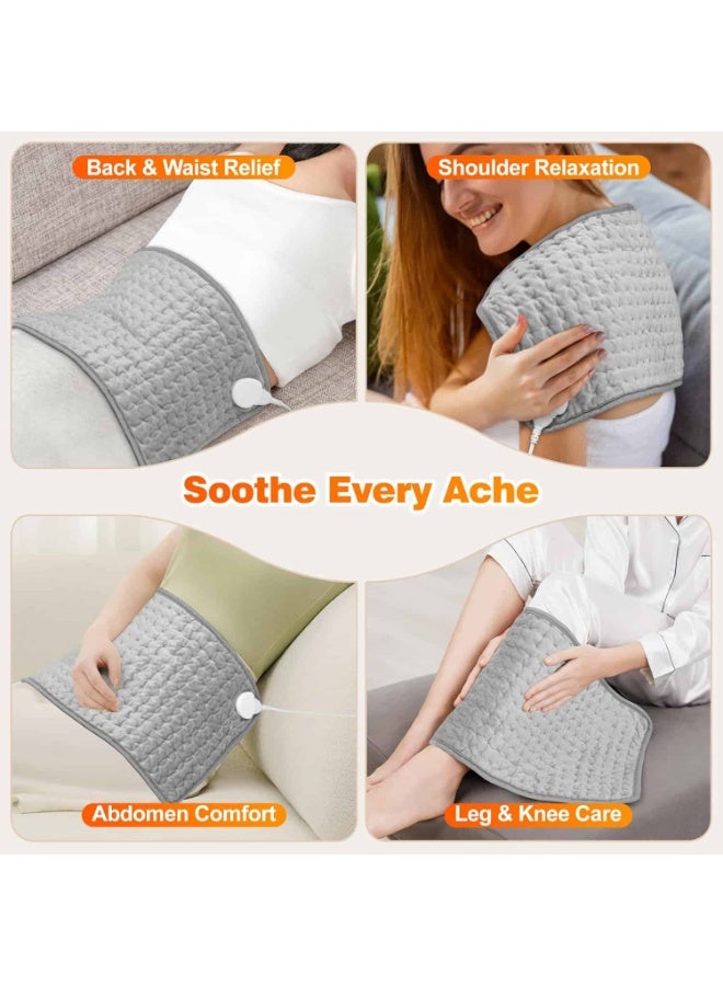 Mitoy Heating Pad,Electric Heat Pad with Automatic Switch-Off and 9 Temperature Levels Heating pad for Back Neck Shoulder Belly Heating Technology - Machine Washable-30x60cm,Grey - Image 3